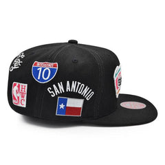 Mitchell And Ness San Antonio Spurs HYPERLOCAL Black Pink Gray Patch Snapback