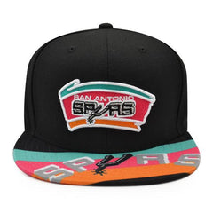 Mitchell And Ness San Antonio Spurs SWINGMAN POP Black Orange Pink Snapback Hat