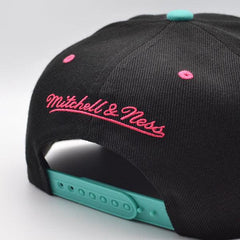 Mitchell And Ness San Antonio Spurs RELOAD Black Teal Pink Patch Snapback Hat