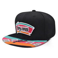 Mitchell And Ness San Antonio Spurs SWINGMAN POP Black Orange Pink Snapback Hat