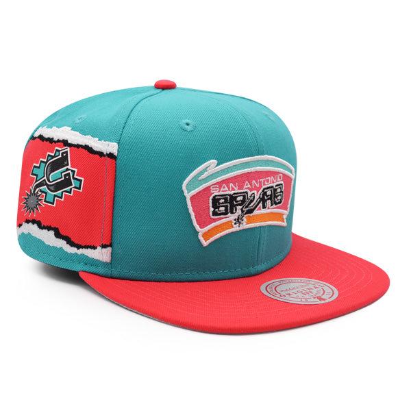 Mitchell And Ness San Antonio Spurs JUMBOTRON Teal Pink Gray Patch Snapback Hat