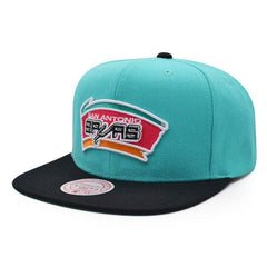 Mitchell And Ness San Antonio Spurs CLASSIC Teal Pink Black Green Patch Snapback
