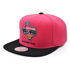 Mitchell And Ness San Antonio Spurs TEAM INSIDER Pink Black Gray Patch Snapback