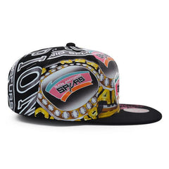 Mitchell and Ness San Antonio Spurs SUPER REMIX Black Pink Teal Gray Snapback