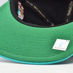 Mitchell And Ness San Antonio Spurs TEAM SCRIPT Black Teal Green Patch Snapback