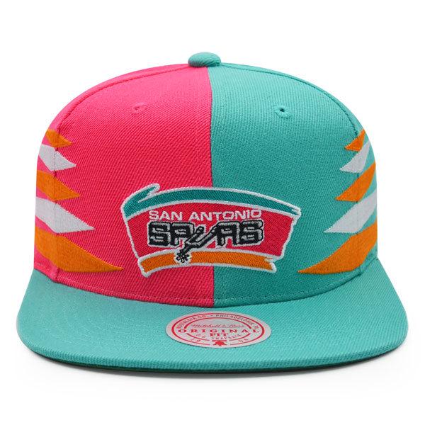 Mitchell And Ness San Antonio Spurs DIAMOND CUT Teal Pink Green Patch Snapback