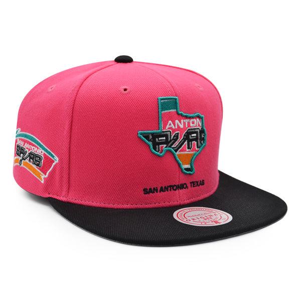 Mitchell And Ness San Antonio Spurs TEAM INSIDER Pink Black Gray Patch Snapback