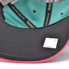 Mitchell And Ness San Antonio Spurs RELOAD Teal Pink Black Patch Snapback Hat