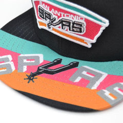 Mitchell And Ness San Antonio Spurs SWINGMAN POP Black Orange Pink Snapback Hat