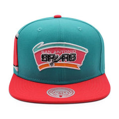 Mitchell And Ness San Antonio Spurs JUMBOTRON Teal Pink Gray Patch Snapback Hat