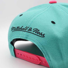 Mitchell And Ness San Antonio Spurs RELOAD Teal Pink Black Patch Snapback Hat