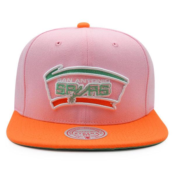 Mitchell And Ness San Antonio Spurs SWEET SHERBERT Pink Orange Lime Snapback Hat