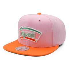 Mitchell And Ness San Antonio Spurs SWEET SHERBERT Pink Orange Lime Snapback Hat