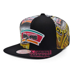 Mitchell and Ness San Antonio Spurs SUPER REMIX Black Pink Teal Gray Snapback