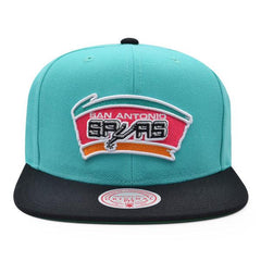 Mitchell And Ness San Antonio Spurs CLASSIC Teal Pink Black Green Patch Snapback