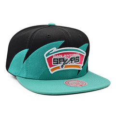 Mitchell And Ness San Antonio Spurs SHARKTOOTH Teal Black Green Patch Snapback