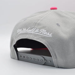Mitchell And Ness San Antonio Spurs GRAY TIMES Gray Teal Black Pink Snapback Hat