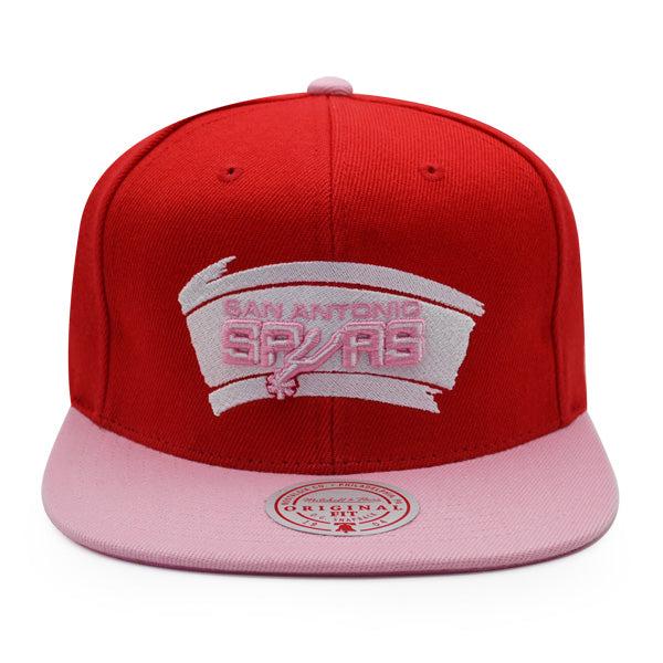 Mitchell And Ness San Antonio Spurs SWEET HEART Red Pink Patch Snapback Cap Hat