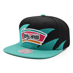 Mitchell And Ness San Antonio Spurs SHARKTOOTH Teal Black Green Patch Snapback