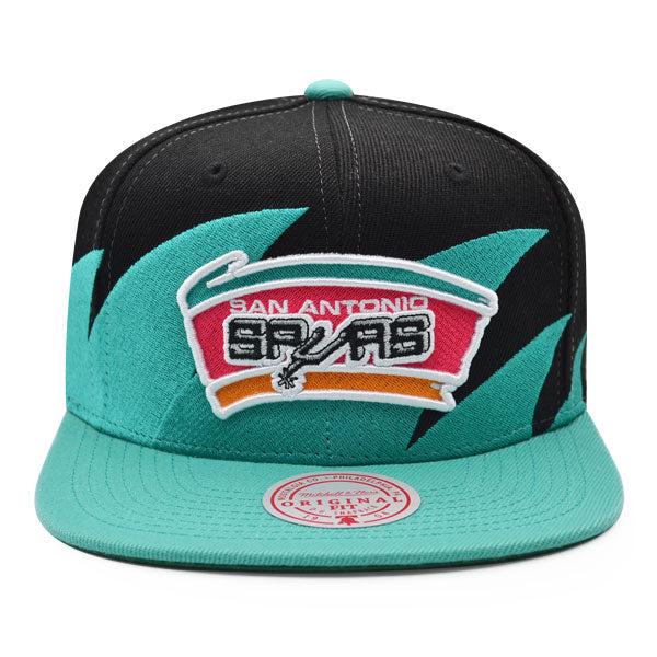 Mitchell And Ness San Antonio Spurs SHARKTOOTH Teal Black Green Patch Snapback