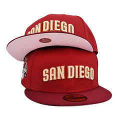 New Era San Diego Padres 40th ANNI Pinot Cardinal Pink 59Fifty 5950 Patch Fitted