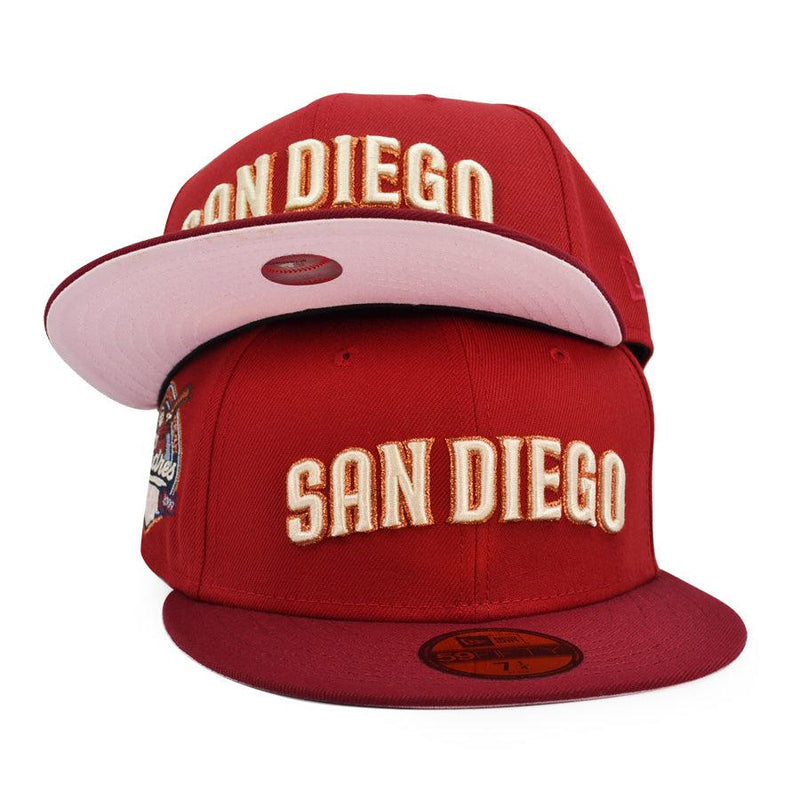 New Era San Diego Padres 40th ANNI Pinot Cardinal Pink 59Fifty 5950 Patch Fitted