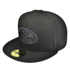 New Era San Francisco 49ers Triple Black NFL Gray 59Fifty 5950 Fitted Cap Hat