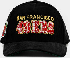 New Era San Francisco 49ers Corduroy Black Red Yellow 9Forty Patch Snapback