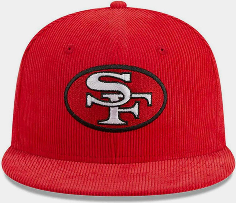 New Era San Francisco 49ers Corduroy Red White Yellow 59Fifty 5950 Patch Fitted