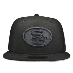 New Era San Francisco 49ers Triple Black NFL Gray 59Fifty 5950 Fitted Cap Hat
