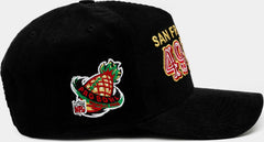 New Era San Francisco 49ers Corduroy Black Red Yellow 9Forty Patch Snapback