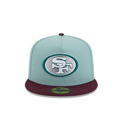 New Era San Francisco 49ers Beach Kiss Blue Gray 59Fifty 5950 Patch Fitted Hat