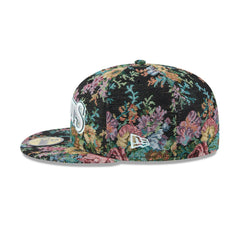 New Era SF Giants Floral Jacquard Black White Gray 59Fifty 5950 Patch Fitted Hat
