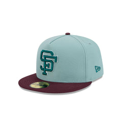 New Era San Francisco Giants Beach Kiss Blue Gray 59Fifty 5950 Patch Fitted Cap