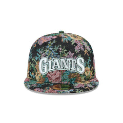 New Era SF Giants Floral Jacquard Black White Gray 59Fifty 5950 Patch Fitted Hat