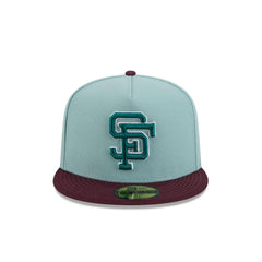New Era San Francisco Giants Beach Kiss Blue Gray 59Fifty 5950 Patch Fitted Cap