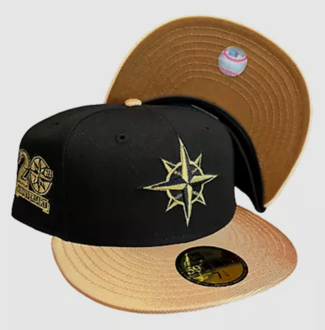 New Era Seattle Mariners 20th Anni RAKIM Black Yellow Gold 59Fifty 5950 Fitted