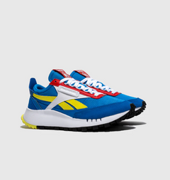 Kids Reebok CL Legacy Dynamic GS Blue Yellow Red White Shoe Sneaker Trainer
