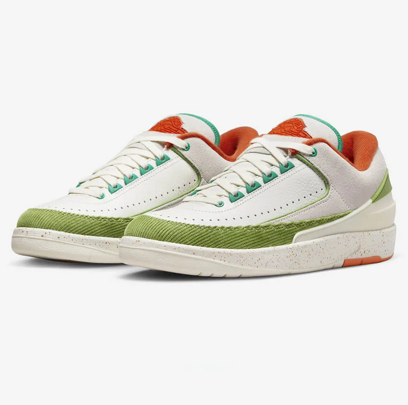 Wmns Nike AIR JORDAN 2 RETRO TITAN White Orange Teal Green DV6206-183 Sneaker