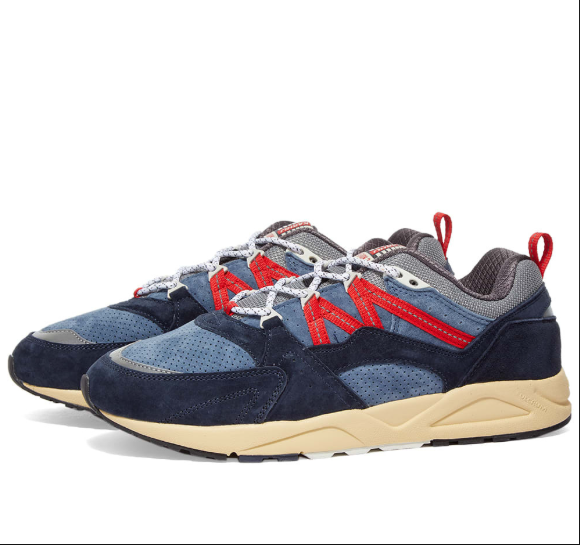 Karhu Fusion 2.0 India Suede Ink Fiery Red Blue Beige White Shoe Sneaker Trainer