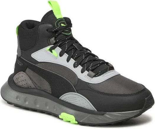 Puma Wild Rider Mid WS Black Volt Grey Green Sneaker Shoe Trainer