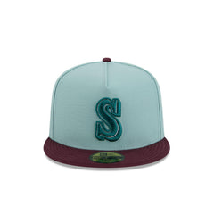 New Era Seattle Mariners 40th Anni Beach Kiss Blue Gray 59Fifty 5950 Fitted Hat