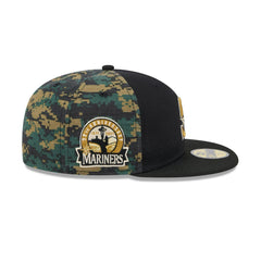 New Era Seattle Mariners Digi Camo Gold Grey Green Camo 59Fifty 5950 Patch