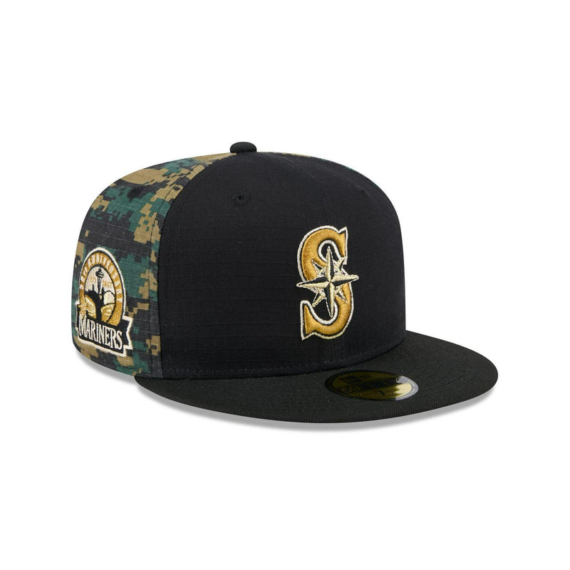 New Era Seattle Mariners Digi Camo Gold Grey Green Camo 59Fifty 5950 Patch