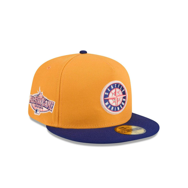 New Era Seattle Mariners '01 ASG Gold Blue Gray 59Fifty 5950 Patch Fitted Hat