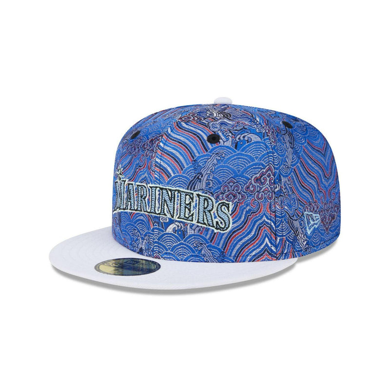 New Era Seattle Mariners Jacquard Crown White Gray 59Fifty 5950 Patch Fitted Hat