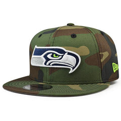 New Era Seattle Seahawk Wood Brown Camo Black Gray Blue9Fifty 950 Patch Snapback