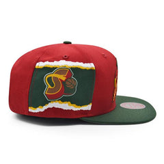 Mitchell And Ness Seattle Supersonics JUMBOTRON Maroon Green Gray Patch Snapback