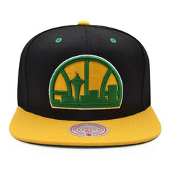 Mitchell And Ness Seattle Supersonics HWC RELOAD Black Yellow Green Snapback Hat