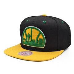 Mitchell And Ness Seattle Supersonics HWC RELOAD Black Yellow Green Snapback Hat